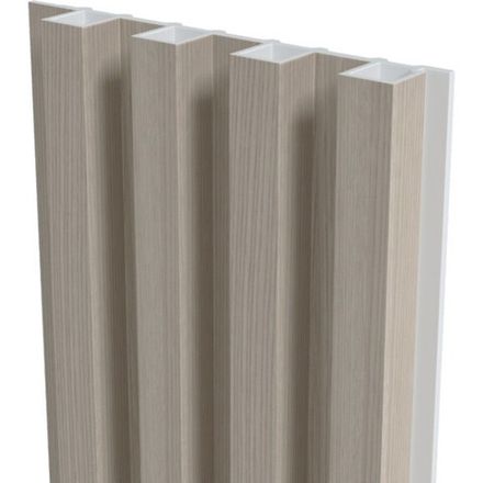 Стеновая реечная панель WPC Дуб светло-серый, 290x16,8 см
