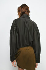 Рубашка из атласа с завязками ZW COLLECTION - ZARA