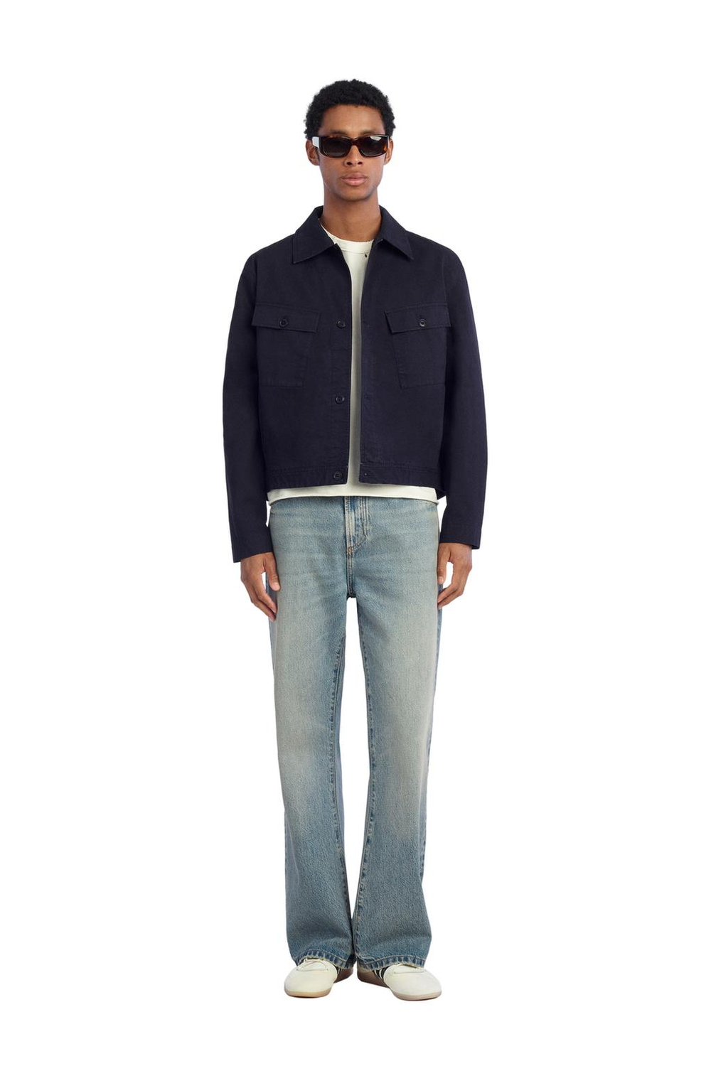 ZARA X BENITO ANTONIO ТОНКАЯ КУРТКА НА ПУГОВИЦАХ, СИНИЙ