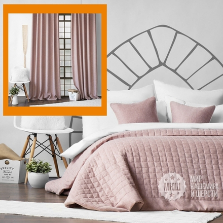 Комплект штор и покрывала для дачи КАННИ (арт. BL10-275-07) - розовый