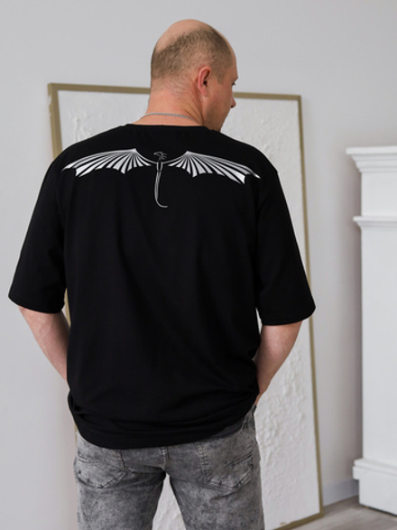 Футболка овер "Dragon heart" unisex, черная