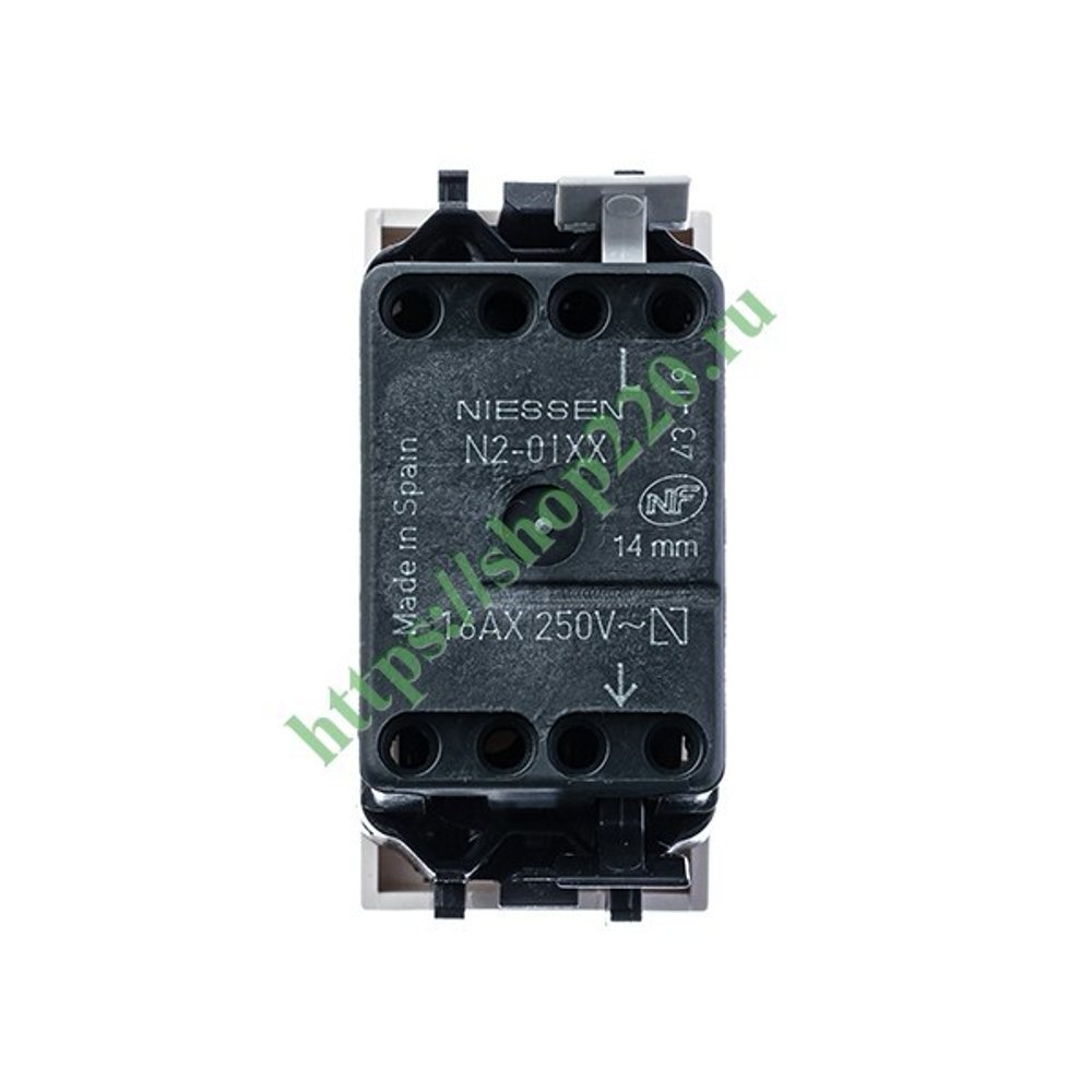 Одноклавишный выключатель 1 модуль ABB Zenit, альпийский белый (N2101 BL) 2CLA210100N1101