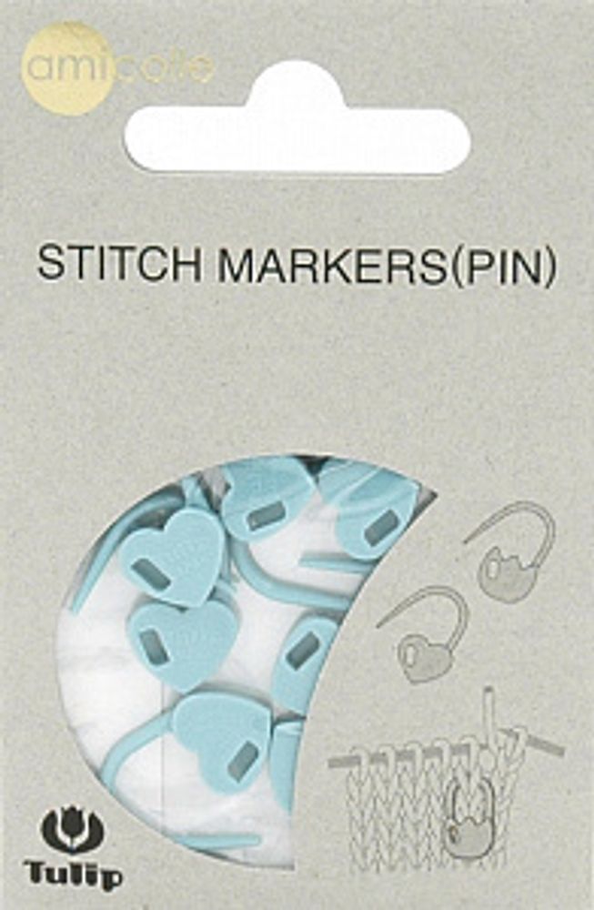 Маркеры для вязания "Amicolle" сердце голубое