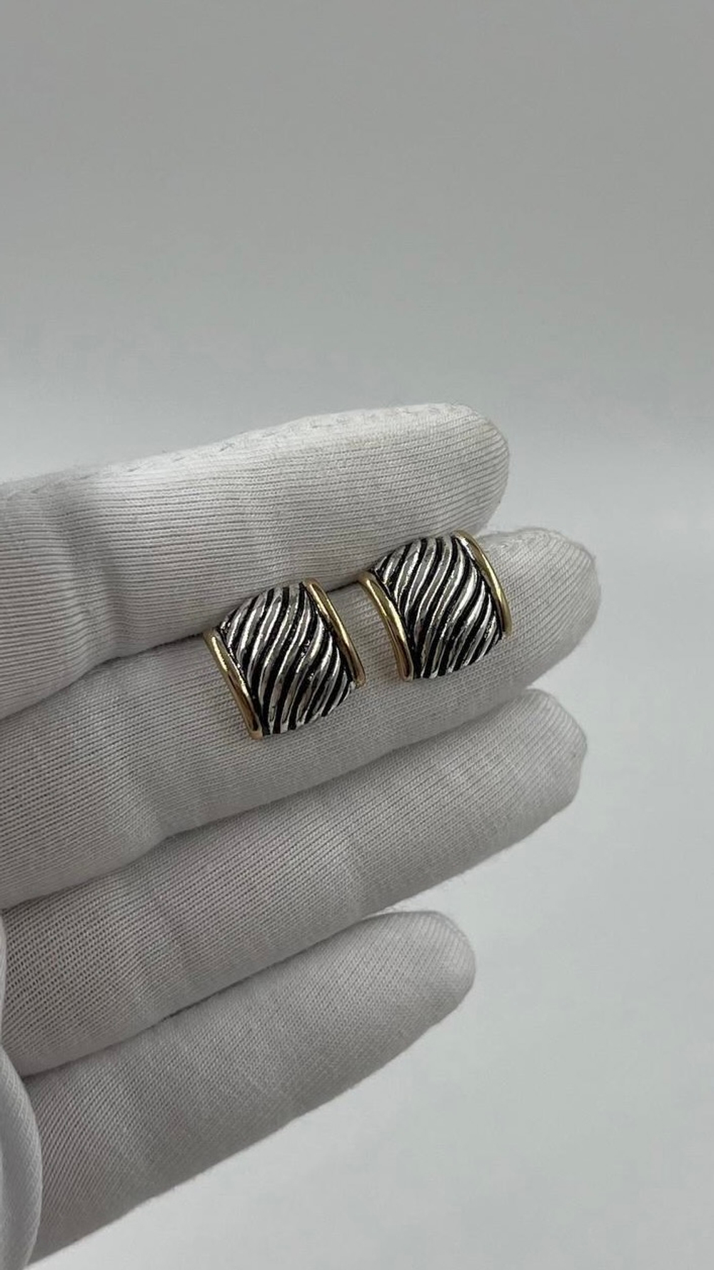 Серьги биколор