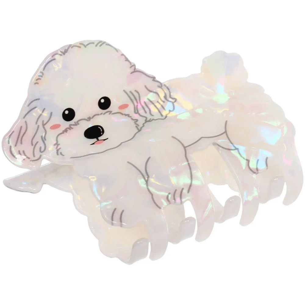 Заколка-краб для волос «#ХВОСТИКИ-КОСИЧКИ», бишен Айки, цвет белый, 9*6,5см