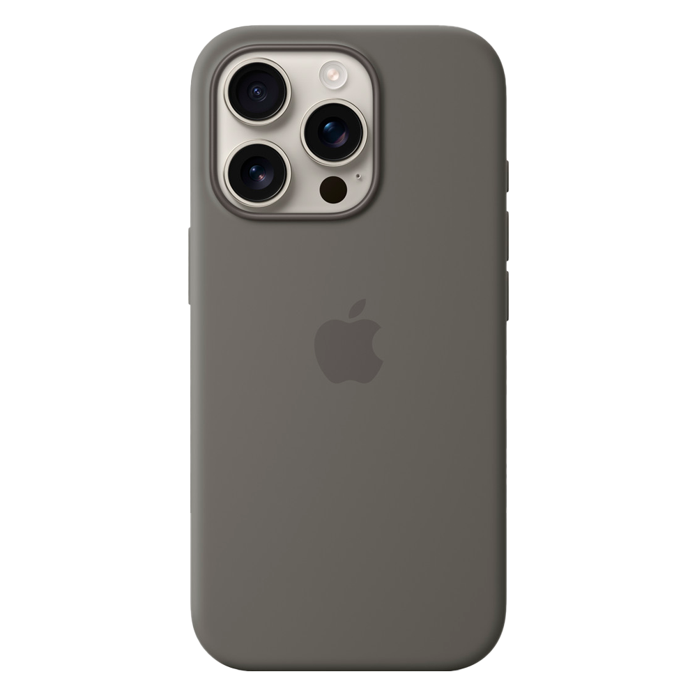 Силиконовый чехол с поддержкой MagSafe Apple Silicone Case для iPhone 16 Pro, Stone Gray (Каменно-серый)