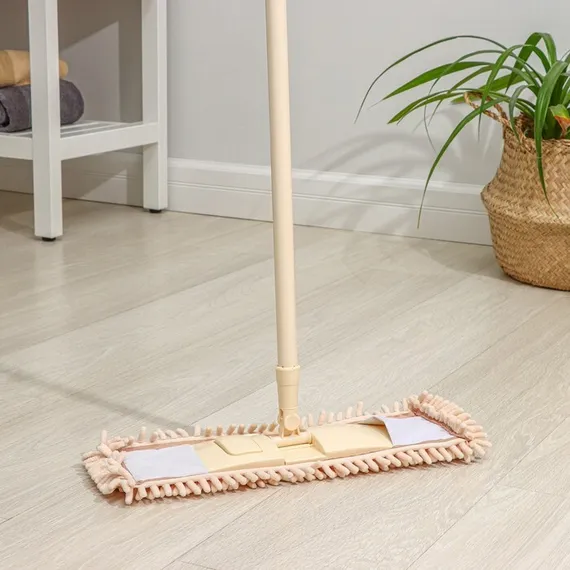 Швабра для мытья пола плоская Доляна, насадка букля 42×12 см, металлическая ручка 120 см, цвет МИКС