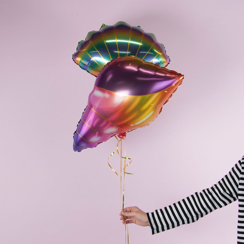 Шар (21''/53 см) Фигура, Морская ракушка, Радужный, Градиент, 1 шт.