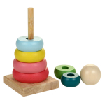 Пирамидка дер. круглая 7 колец + основание, C-41692