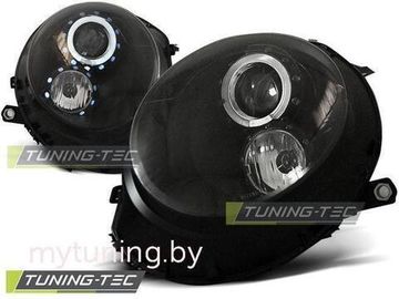 Передние фары angel eyes black для Mini Cooper R55 / R57