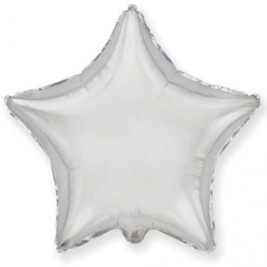 Фольгированный шар звезда, серебро