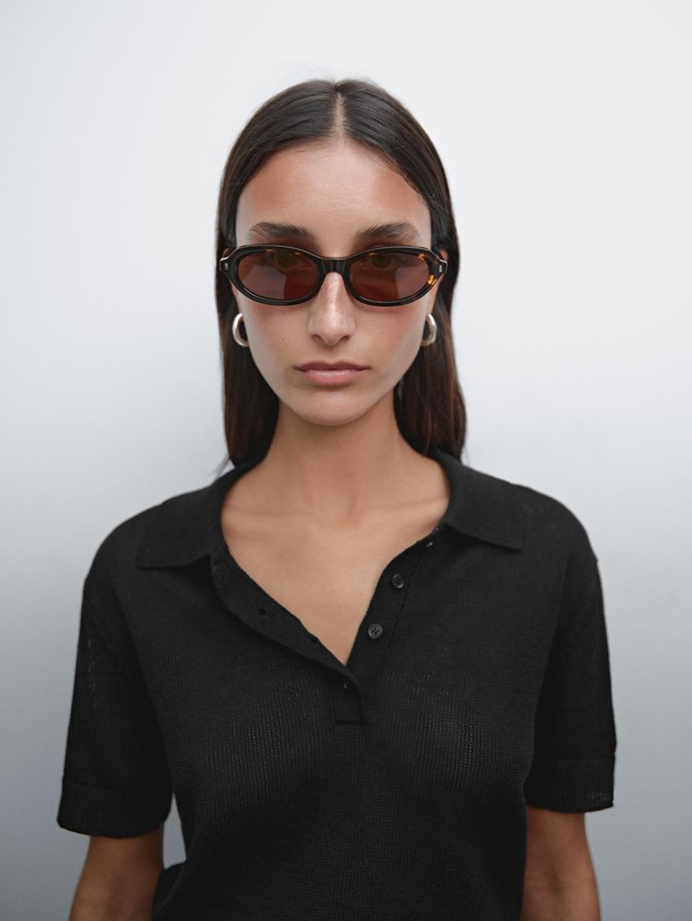 Massimo Dutti Свитер из смесового льна, черный