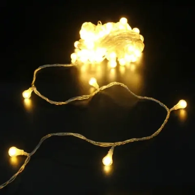 Гирлянда для дома НИТЬ «Сияющая капля» 10 м 60 ламп LED, прозр.пров, 8 реж,IP-20, Теплый белый (возможность соединения)