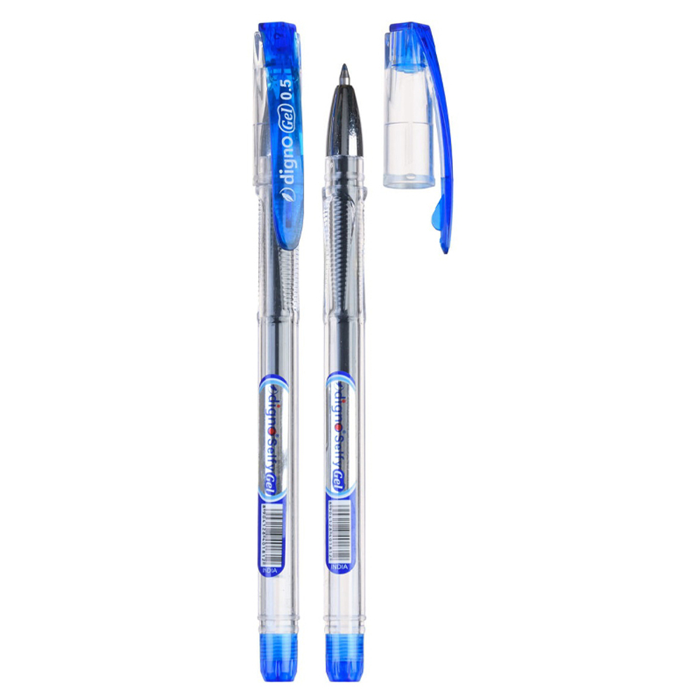 Ручка гелевая, Digno, цветные чернила, серия "Selfy", прозрачный корпус, 10 шт