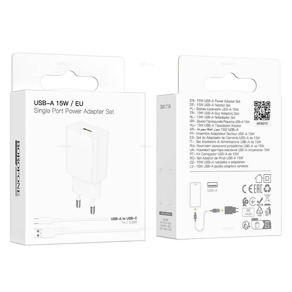 Зарядное устройство на Type-C Borofone QC3.0 BA111A (white)