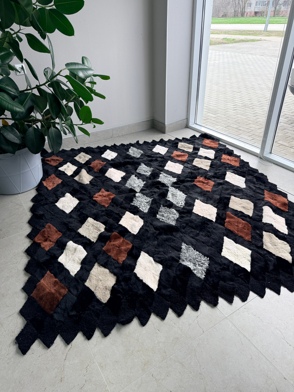 Покрывало меховое ковер из шкуры овчины