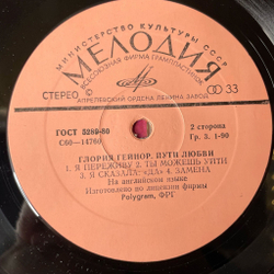 Винтажная виниловая пластинка LP Gloria Gaynor Глория Гейнор Love Tracks / Пути Любви (СССР 1980) I Will Survive