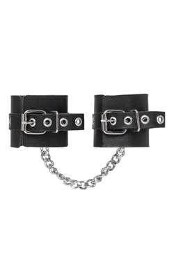 Наручники Pecado BDSM, из толстой кожи с люверсами, натуральная кожа, чёрные