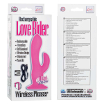 Розовый двухголовый вибратор-насадка Rechargeable Love Rider Wireless Pleaser - 19 см. (Цвет: розовый)