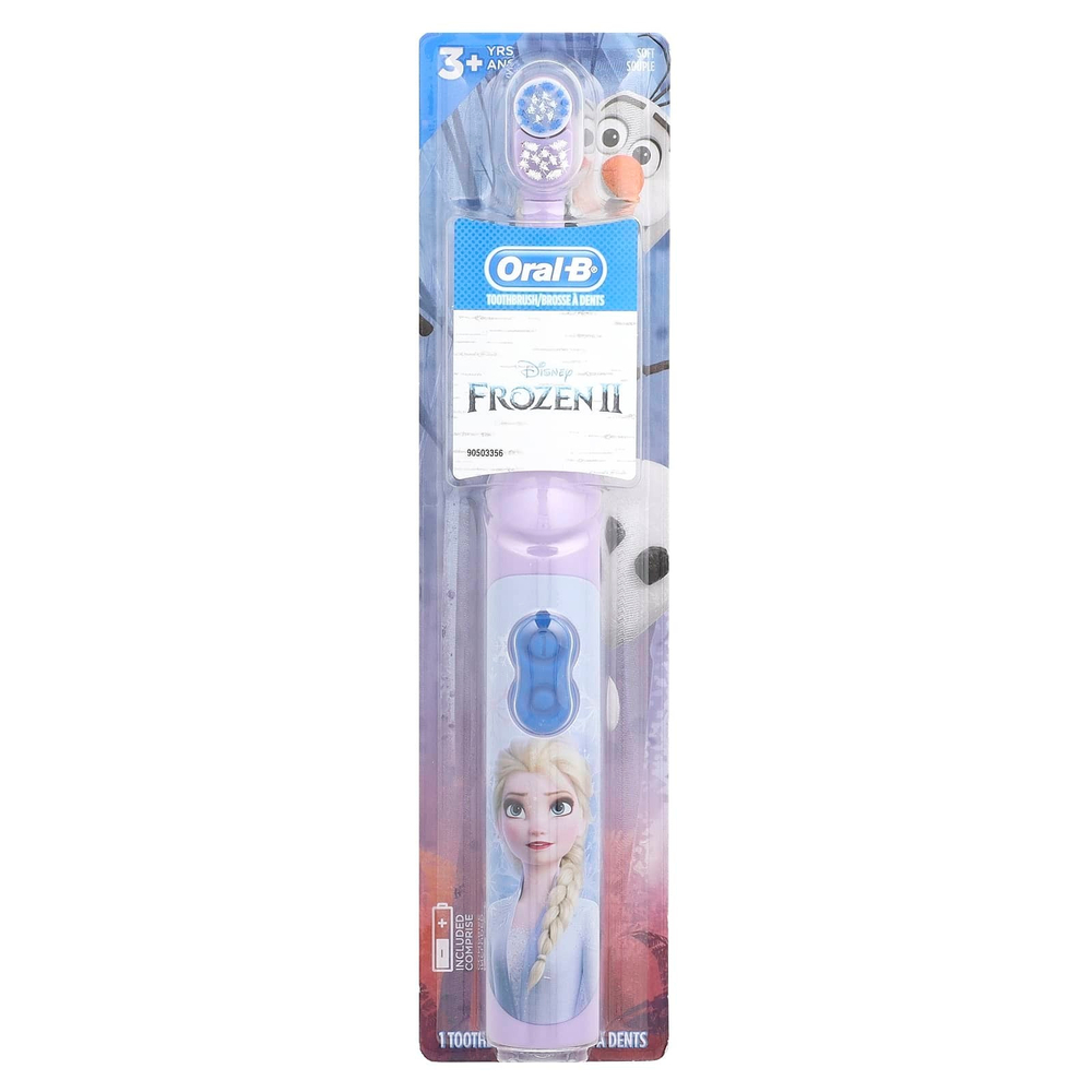 Oral-B, детская зубная щетка на батарейках, мягкая, «Холодное сердце», 1 шт.