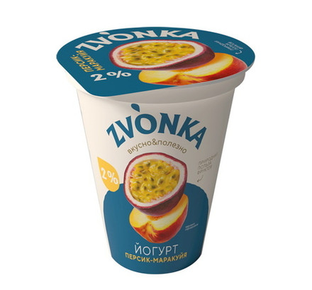 Йогурт  "ZVONKA" Персик-маракуйя 2% 310г. Бабушкина крынка