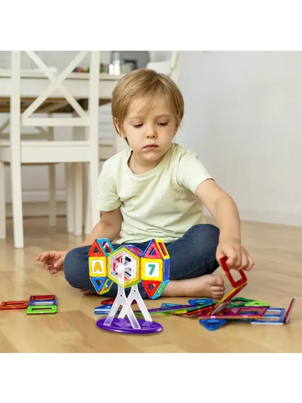 Магнитный конструктор Magical Magnet, 56 деталей, детали мат