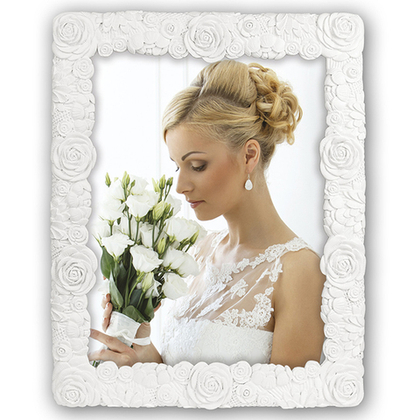 ZEP EE3081 20x25 Annecy полирезин (белая, орнамент из роз) ф/рамка