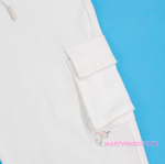 костюм бриджи карго + топик  белый  5000