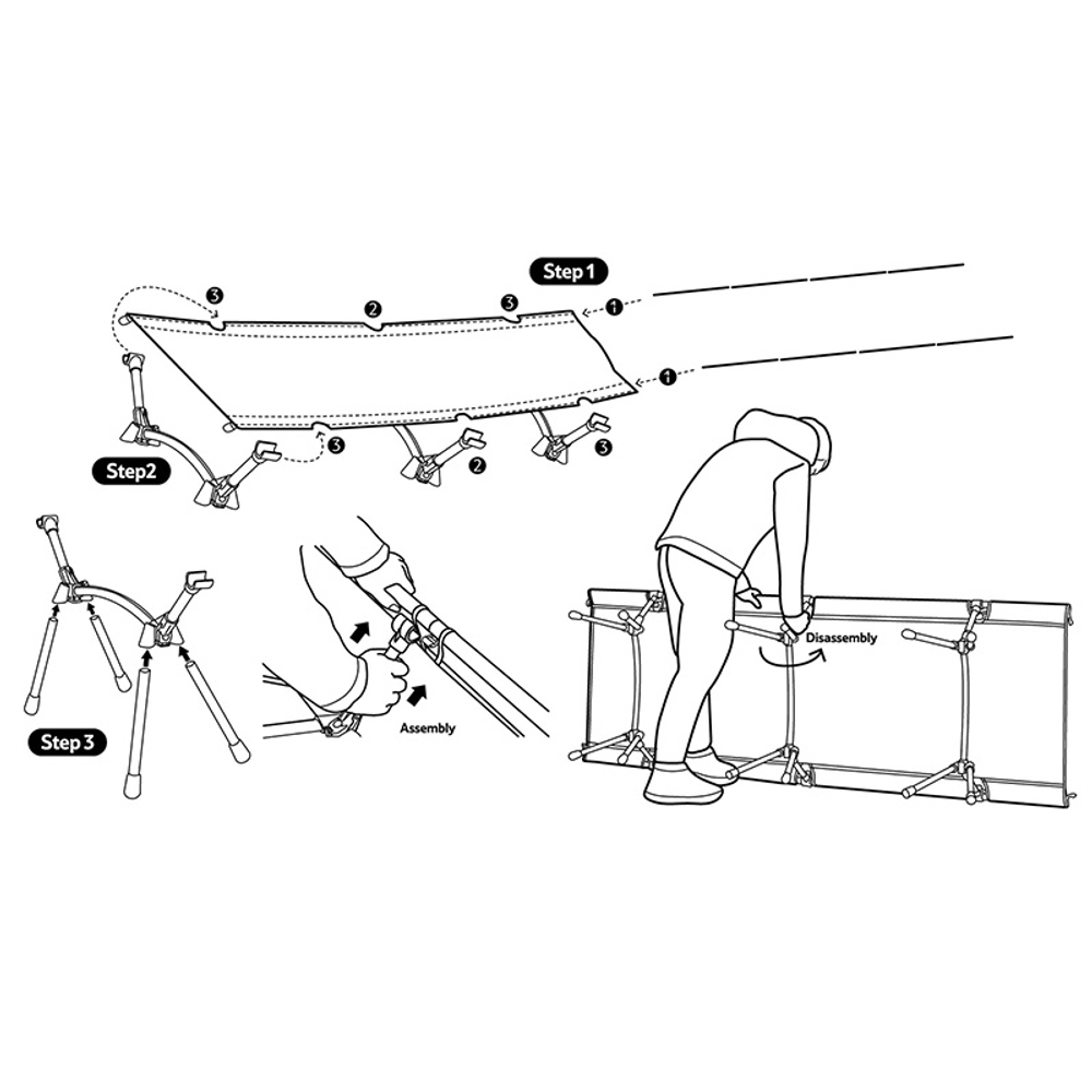 Раскладушка Naturehike XJC06 190х65х38 см, до 150 кг, хаки, артикул NH20JJ009-KH