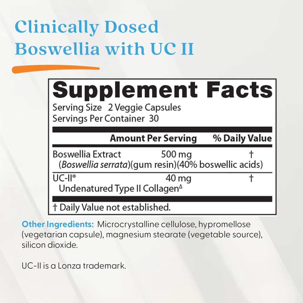 Doctor's Best, босвеллия и UC-II®, 60 растительных капсул