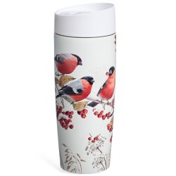 ТЕРМОКРУЖКА AGNESS "СНЕГИРИ" 360МЛ, КОЛБА НЕРЖ.СТАЛЬ 18/10