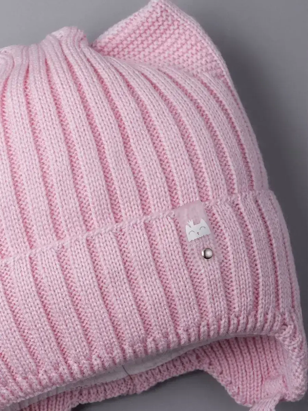 Шапка для девочки с ушками осенняя