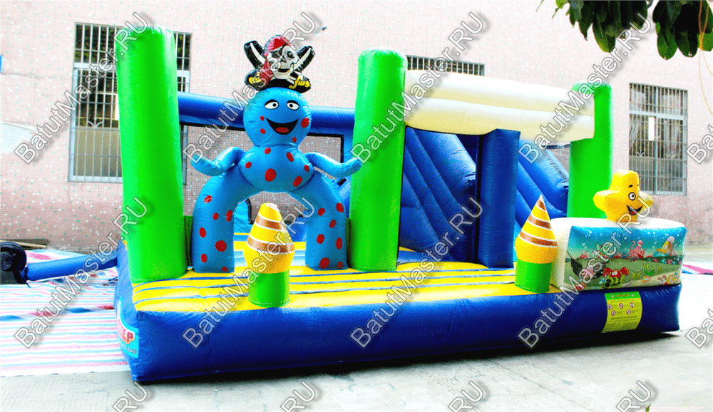 Коммерческий надувной батут "Осьминог 2", размер 5*4*2,5 м