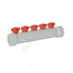 Коллектор PP-R белый Дн 40х20 на 3 выхода с кранами VALFEX 101134003