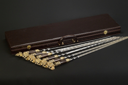 Подарочный набор шампуров в кейсе "Держава"