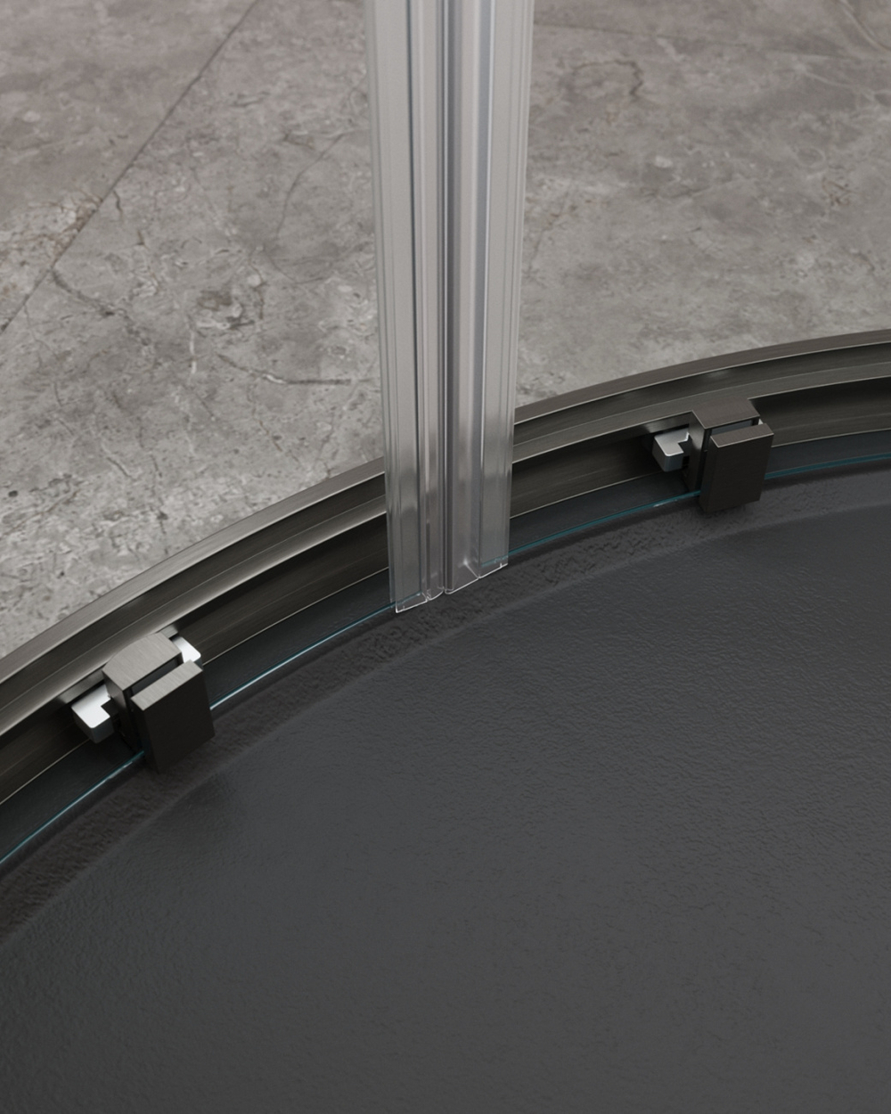 Душевой уголок Cezares MOLVENO-R-2-100-C-GM-IV, 100х100х195, профиль оружейная сталь, прозрачное стекло