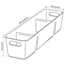 IKEA UPPDATERA  (ИКЕА УППДАТЕРА)  -  Коробка, антрацит, 50x12 см