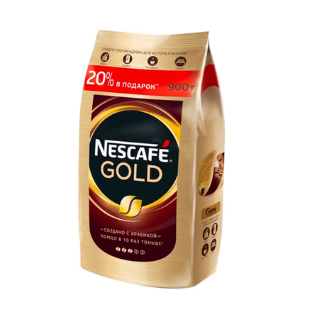 Кофе растворимый Nescafe Gold, 900 г, пакет