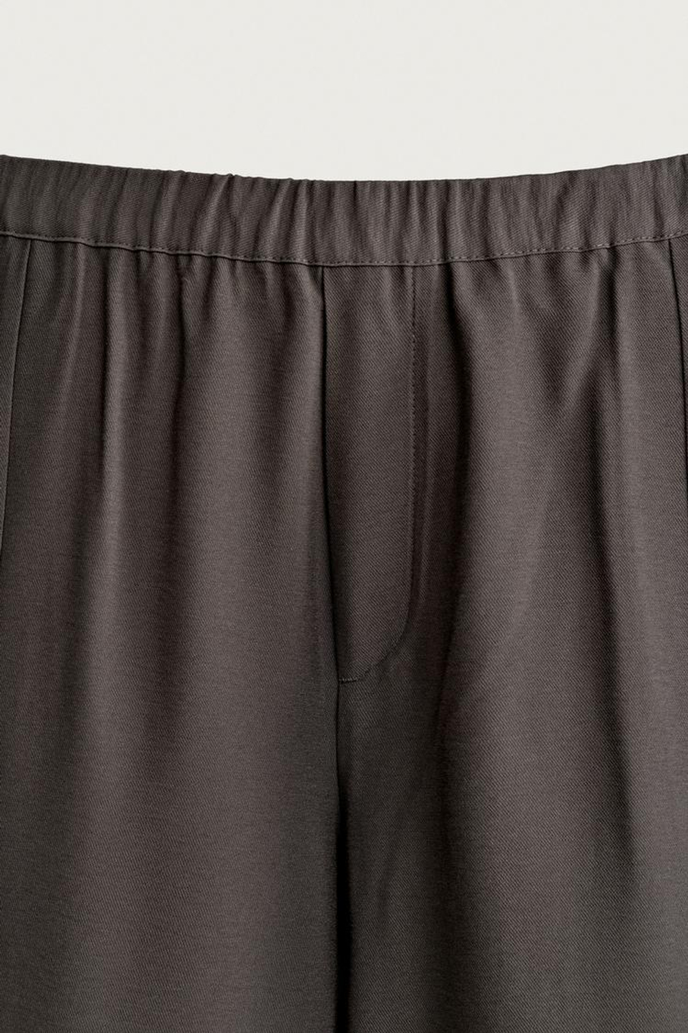 ZARA БРЮКИ-БАЛОНЫ ИЗ СТРУЯЩЕЙСЯ ТКАНИ, СЕРЫЙ