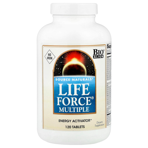 Source Naturals, Мультивитамины Life Force, без железа, 120 таблеток