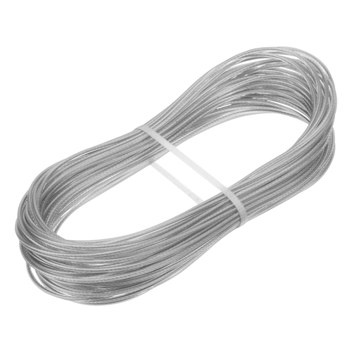 Трос металлополимерный прозрачный ПР-2.5, толщина 2.5 мм, моток 20 метров Сибртех