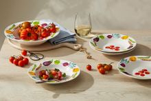 Набор фарфоровой посуды для пасты на 4 персоны Весенние овощи CD494-LF0009, 5 предметов, белый/декор