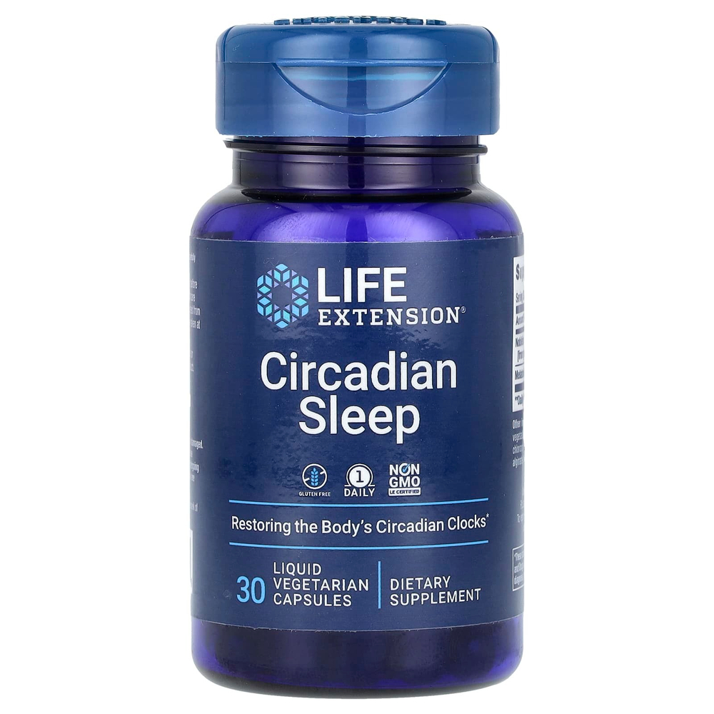 Life Extension, Circadian Sleep, 30 вегетарианских капсул с жидкостью