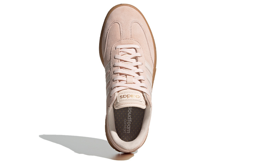 Adidas Neo Gradas Synthetic Leather Slip Resistant Low top Skateboard Shoes Women"s Nude Pink