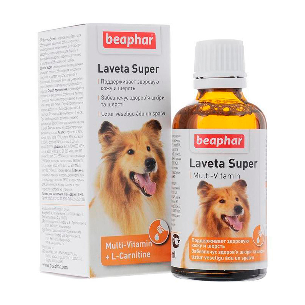 Кормовая добавка Laveta Super Лавета для шерсти для собак 50 мл 07.2025