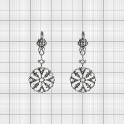 "Буффо" серьги в серебряном покрытии из коллекции "Музыка" от Jenavi с английским замком