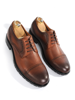 Мужские классические броги Vorsh из натуральной кожи, на высокой подошве, рыжие, V5948