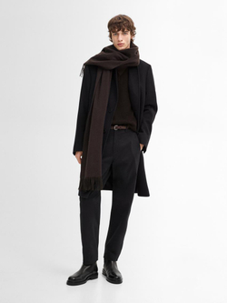 Massimo Dutti Брюки свободного кроя из смесового хлопка, темно-синий