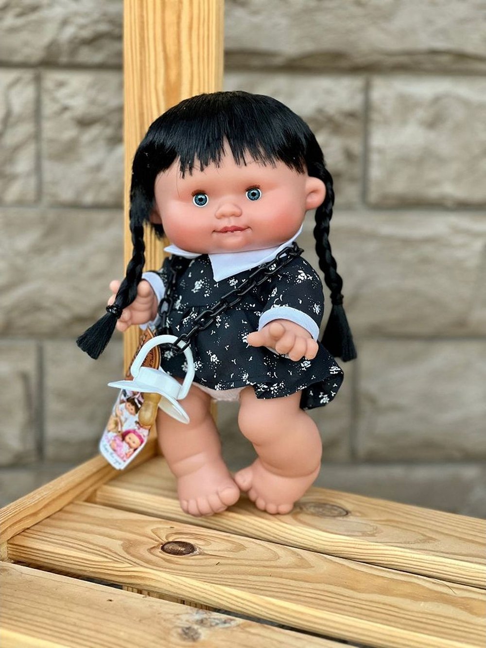 Пупс Nines 26см PEPOTE BLACK с закрывающими глазками (N0455A2)