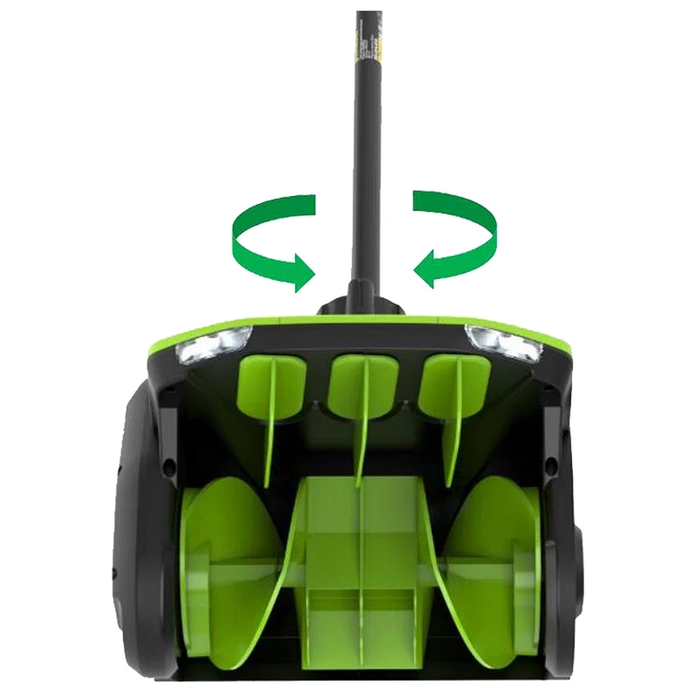 Greenworks GD40SS2 40В снегоуборщик аккумуляторный (1 x 5 Ач, ЗУ) ковш 30 см, выброс 7.6 м 2603107UG